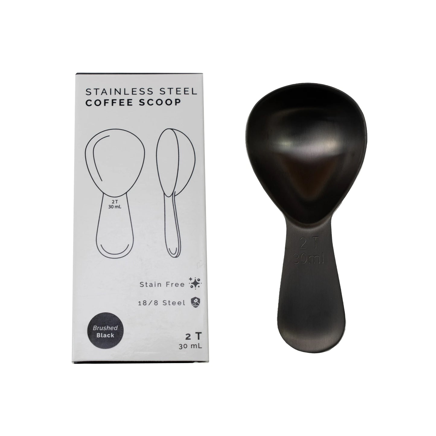 Stainless Steel Coffee Scoop (Brushed Black)